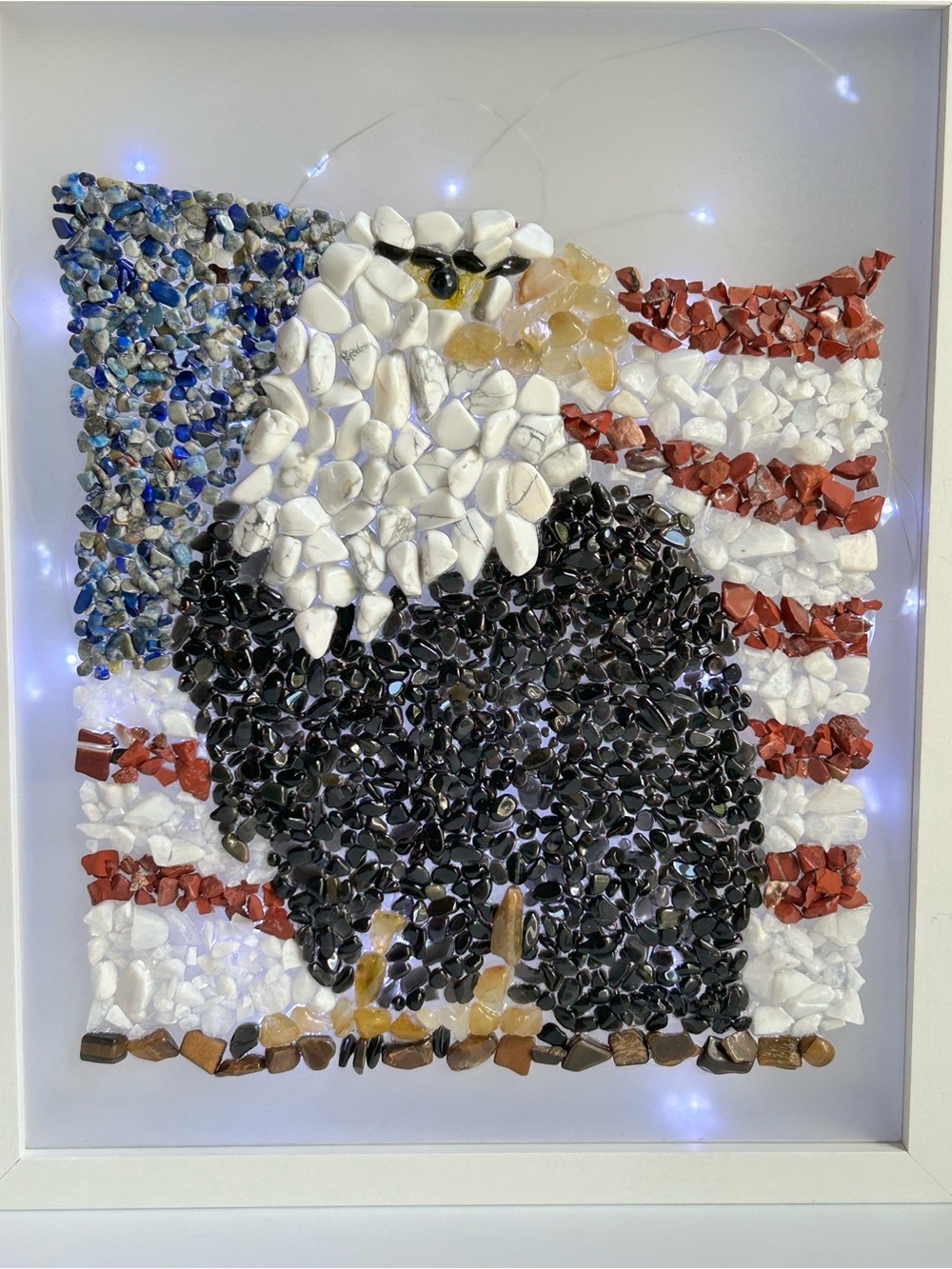 Patriotic Eagle Crystal Chips Light Box